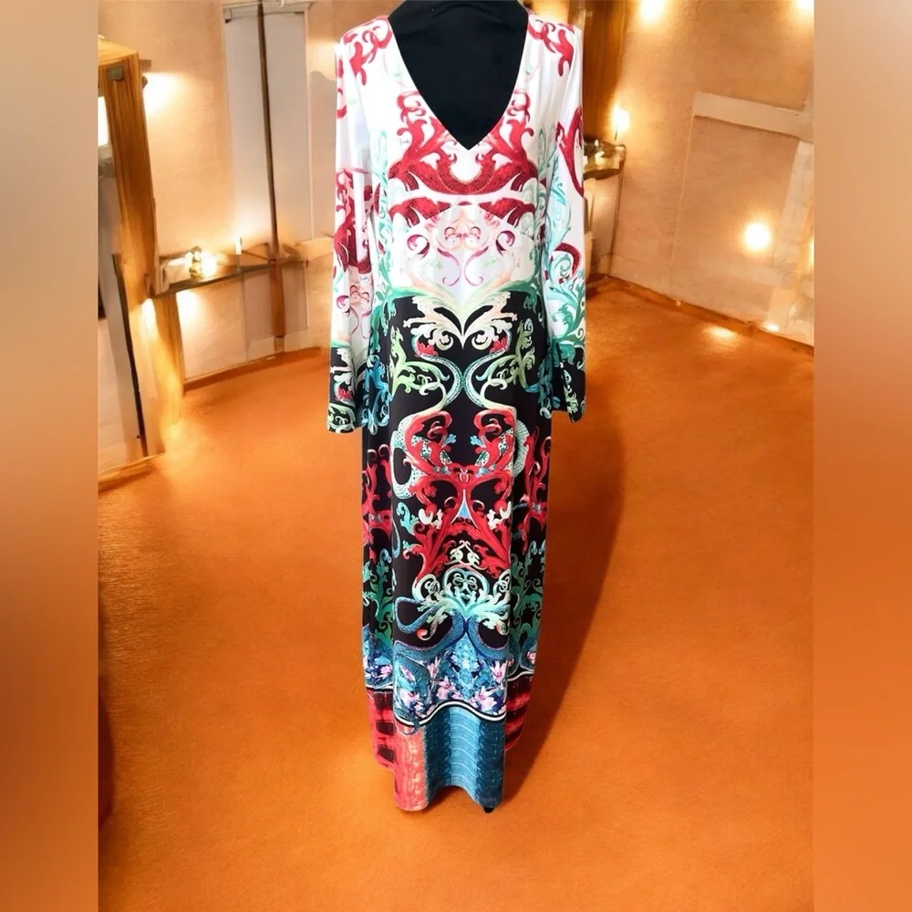 Emilio Pucci Firenze Maxi Vibrant Abstract Prints Dress 10 - Picture 6 of 17